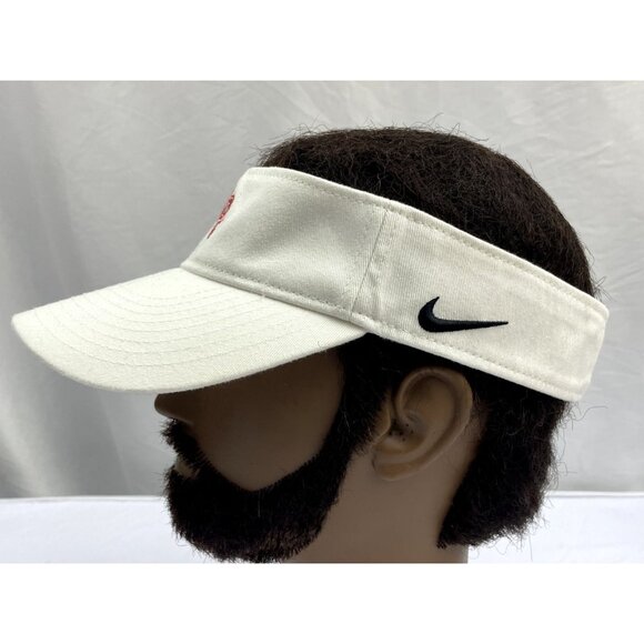 word press WP red embroidery Nike white golf tennis visor black swoosh - Picture 5 of 10
